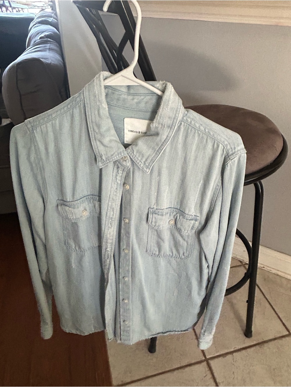 Thread & Supply Light Denim Button-Down Shirt